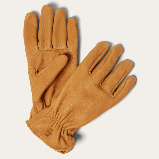 Men Gloves Stetson Deerskin Roper Glove - Unlined Saddle Tan