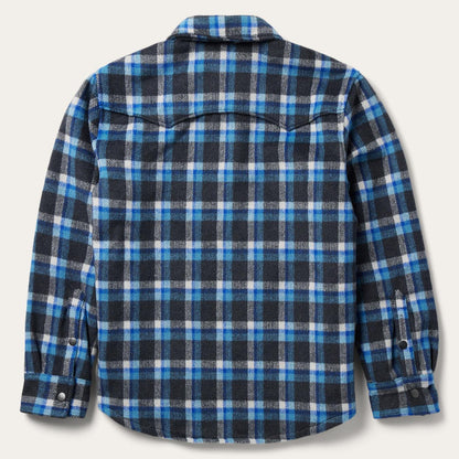 Men Jackets Stetson Blue Plaid Quilted Shirt Jacket Blue