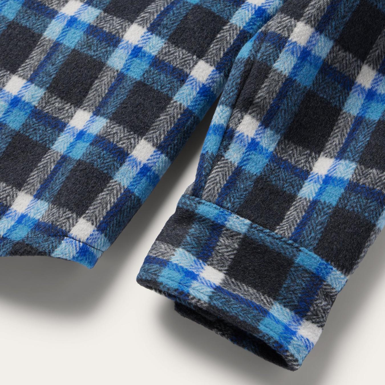Men Jackets Stetson Blue Plaid Quilted Shirt Jacket Blue