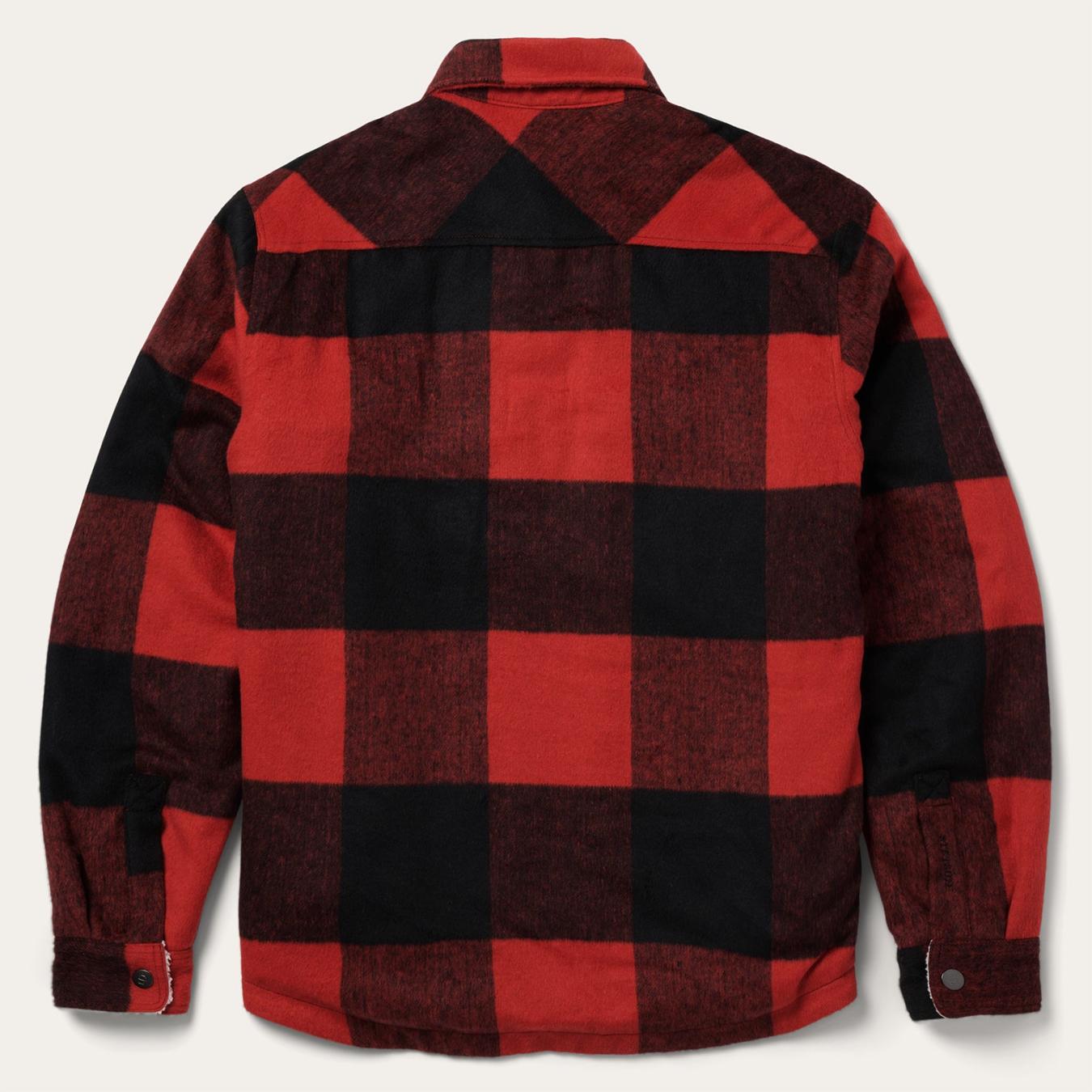 Men Jackets Stetson Buffalo Plaid Western Coat Red