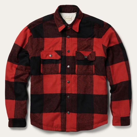 Men Jackets Stetson Buffalo Plaid Western Coat Red
