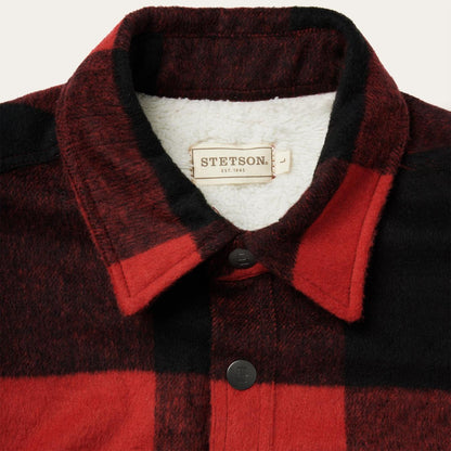 Men Jackets Stetson Buffalo Plaid Western Coat Red