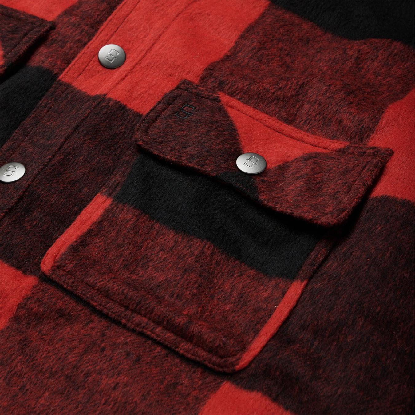 Men Jackets Stetson Buffalo Plaid Western Coat Red