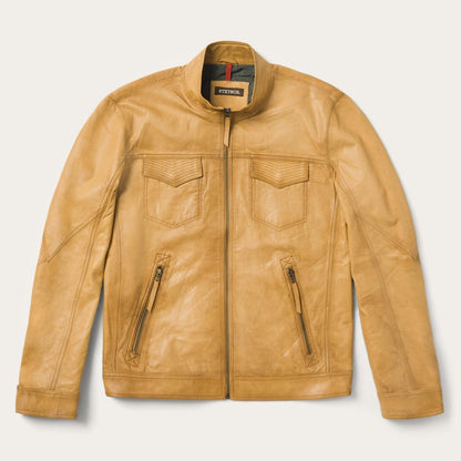 Men Jackets Stetson Butter Soft Distressed Leather Jacket Brown