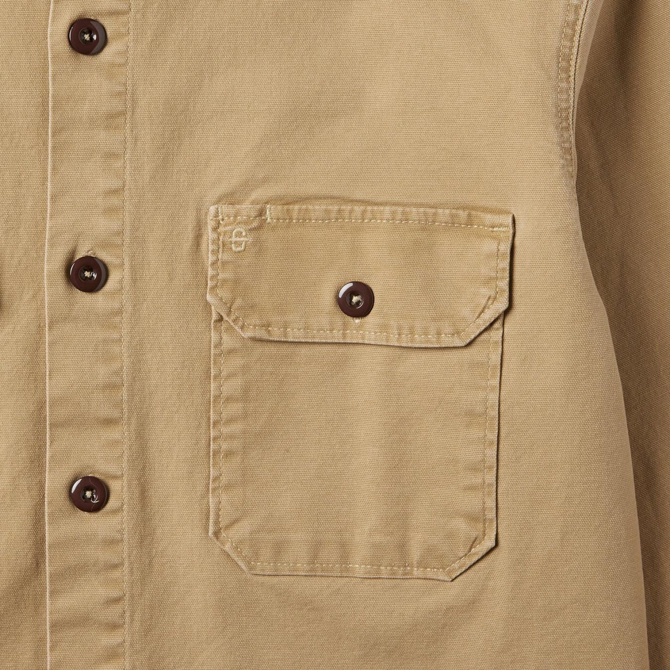 Men Jackets Stetson Camel Stretch Canvas Shirt Jacket Brown