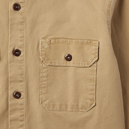Men Jackets Stetson Camel Stretch Canvas Shirt Jacket Brown