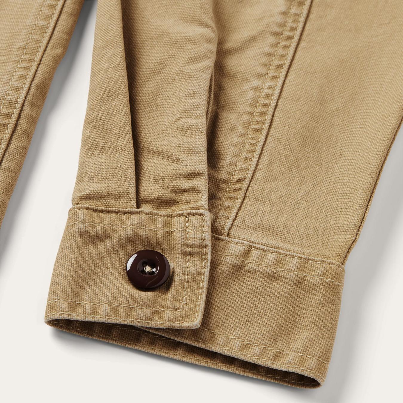 Men Jackets Stetson Camel Stretch Canvas Shirt Jacket Brown