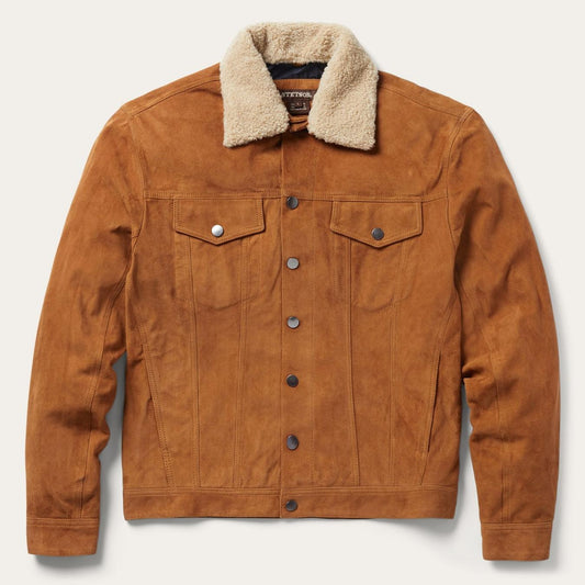 Men Jackets Stetson Classic Suede Jacket Tan
