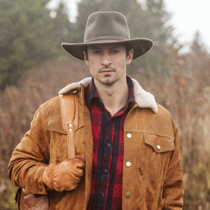 Men Jackets Stetson Classic Suede Jacket Tan