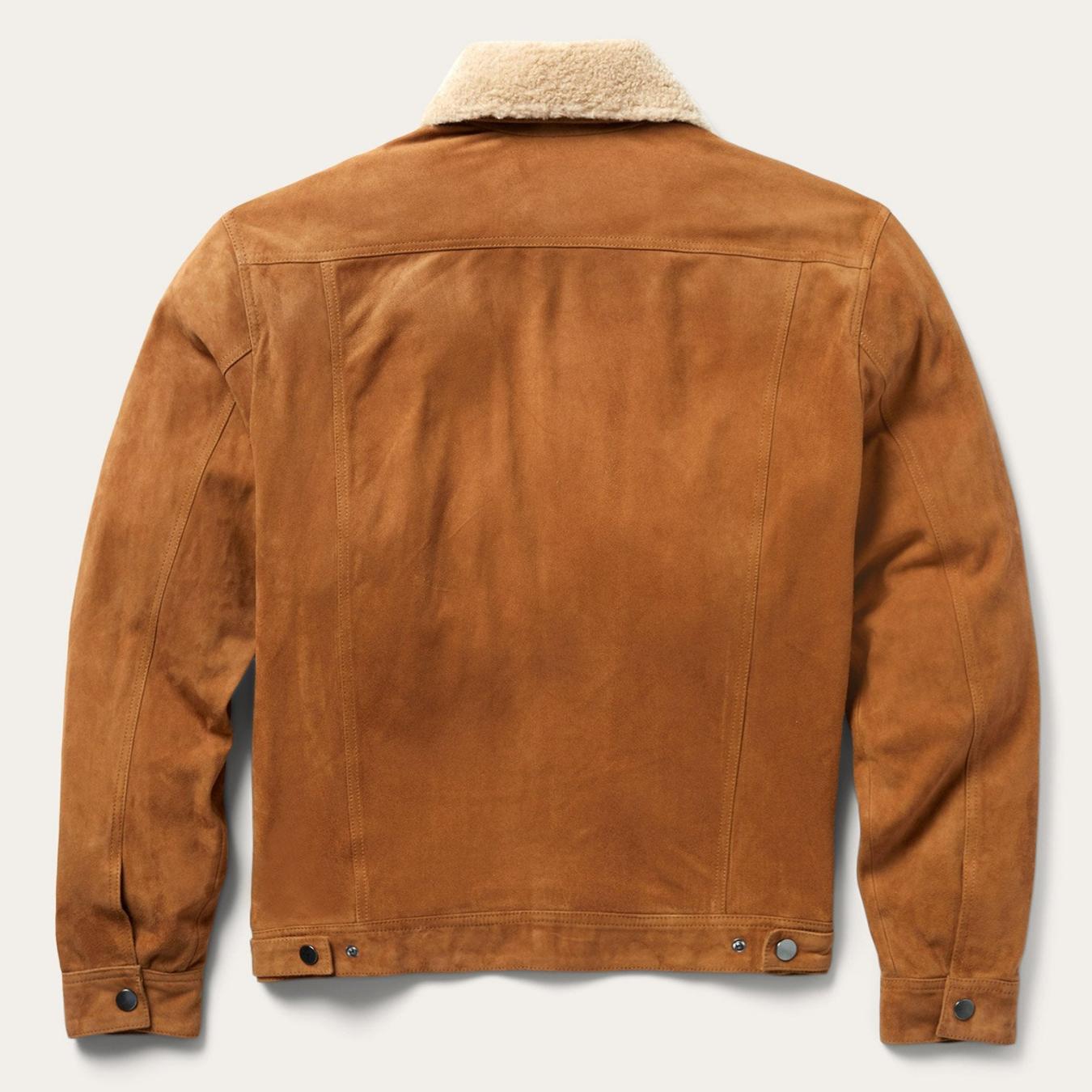 Men Jackets Stetson Classic Suede Jacket Tan
