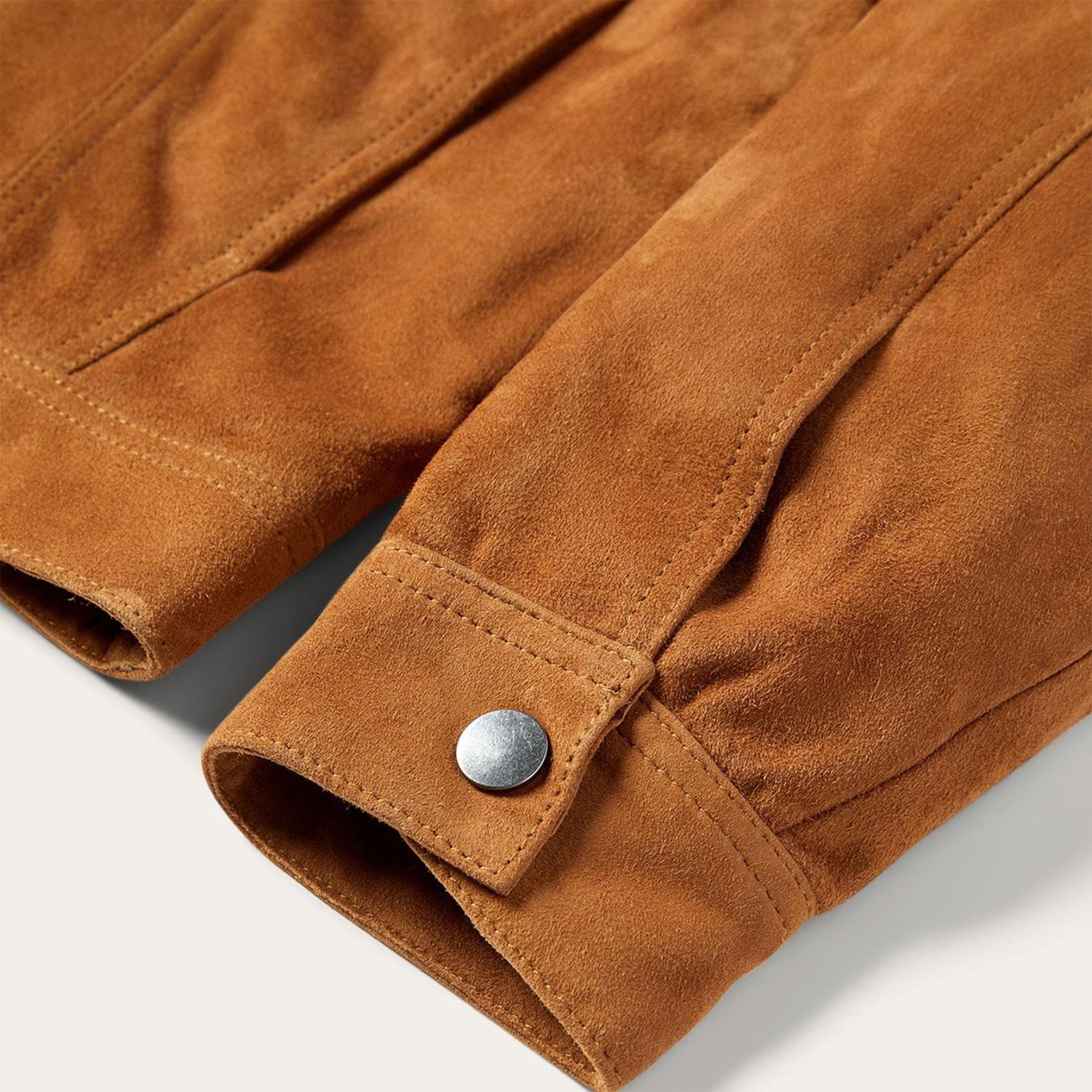 Men Jackets Stetson Classic Suede Jacket Tan