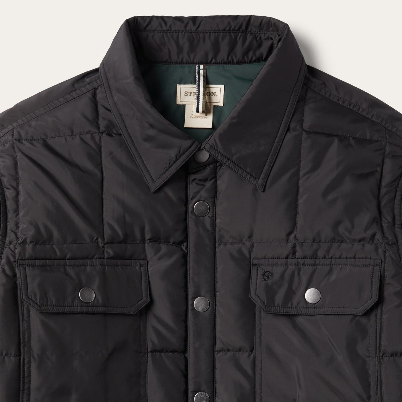 Men Jackets Stetson Crushable Black Parachute Jacket Black
