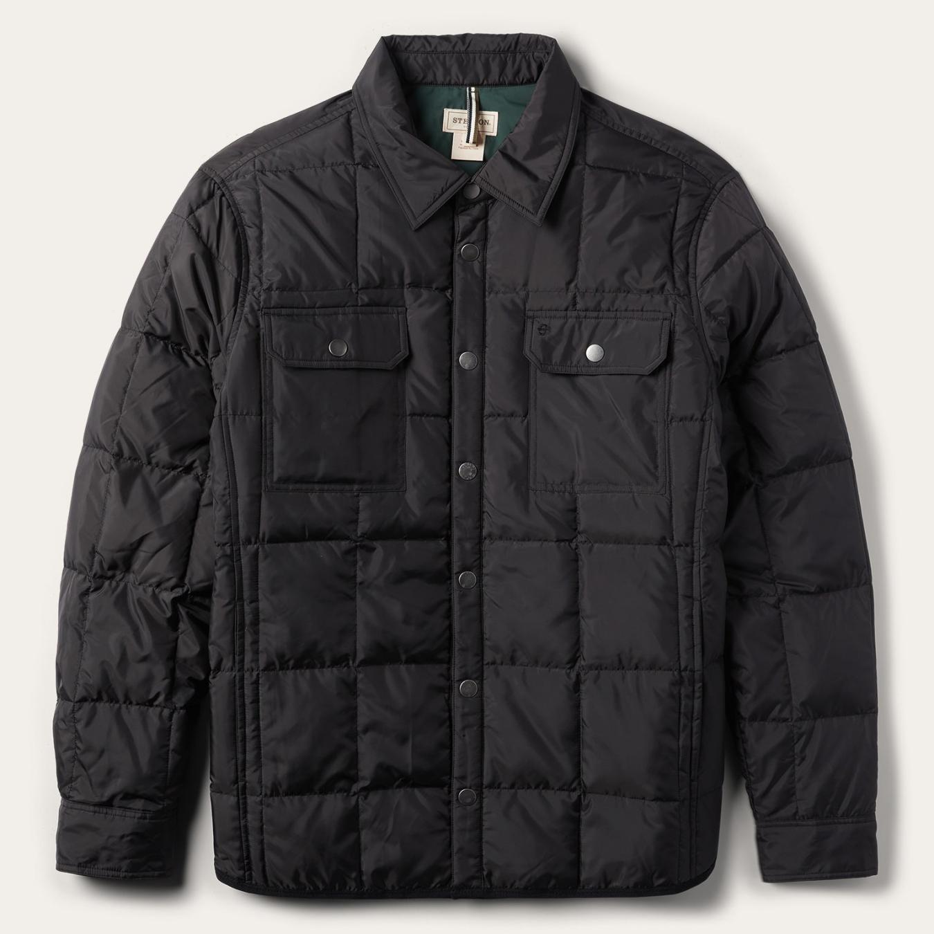 Men Jackets Stetson Crushable Black Parachute Jacket Black