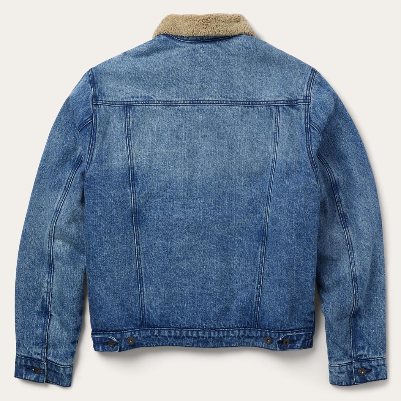 Men Jackets Stetson Denim Sherpa Jacket Blue