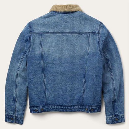Men Jackets Stetson Denim Sherpa Jacket Blue
