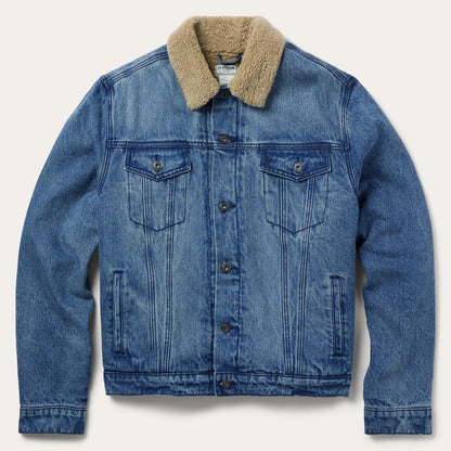 Men Jackets Stetson Denim Sherpa Jacket Blue
