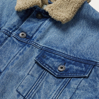 Men Jackets Stetson Denim Sherpa Jacket Blue