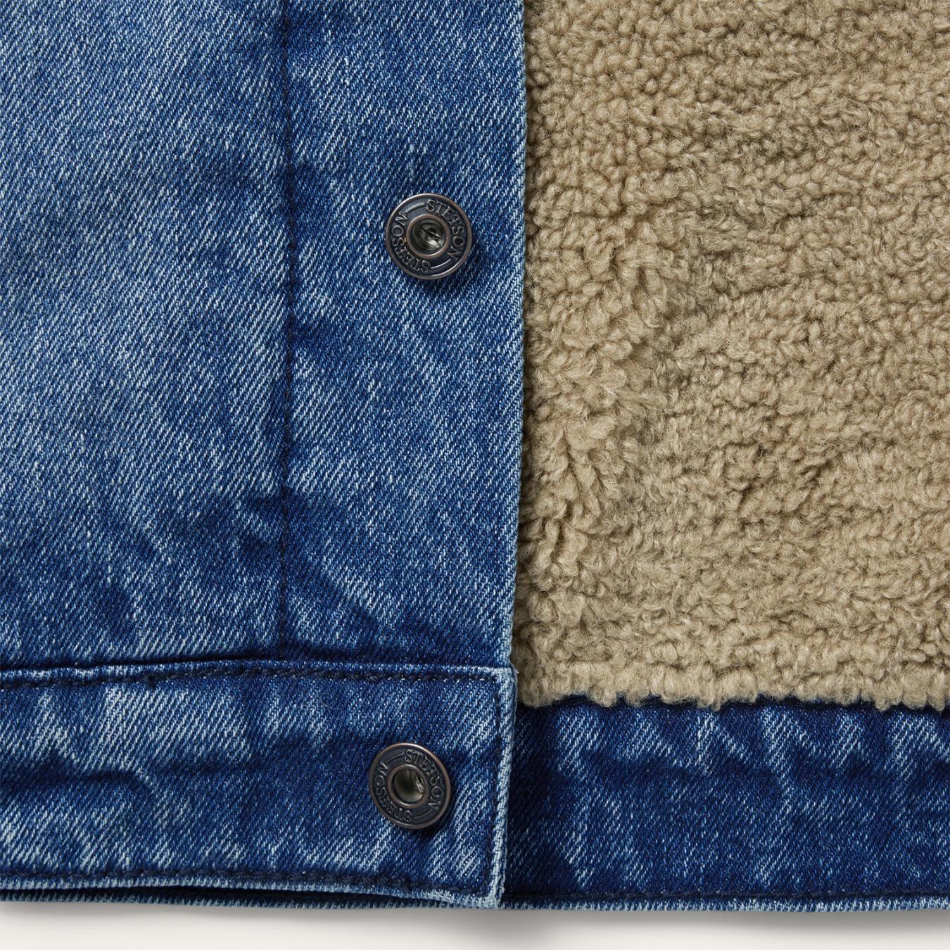 Men Jackets Stetson Denim Sherpa Jacket Blue