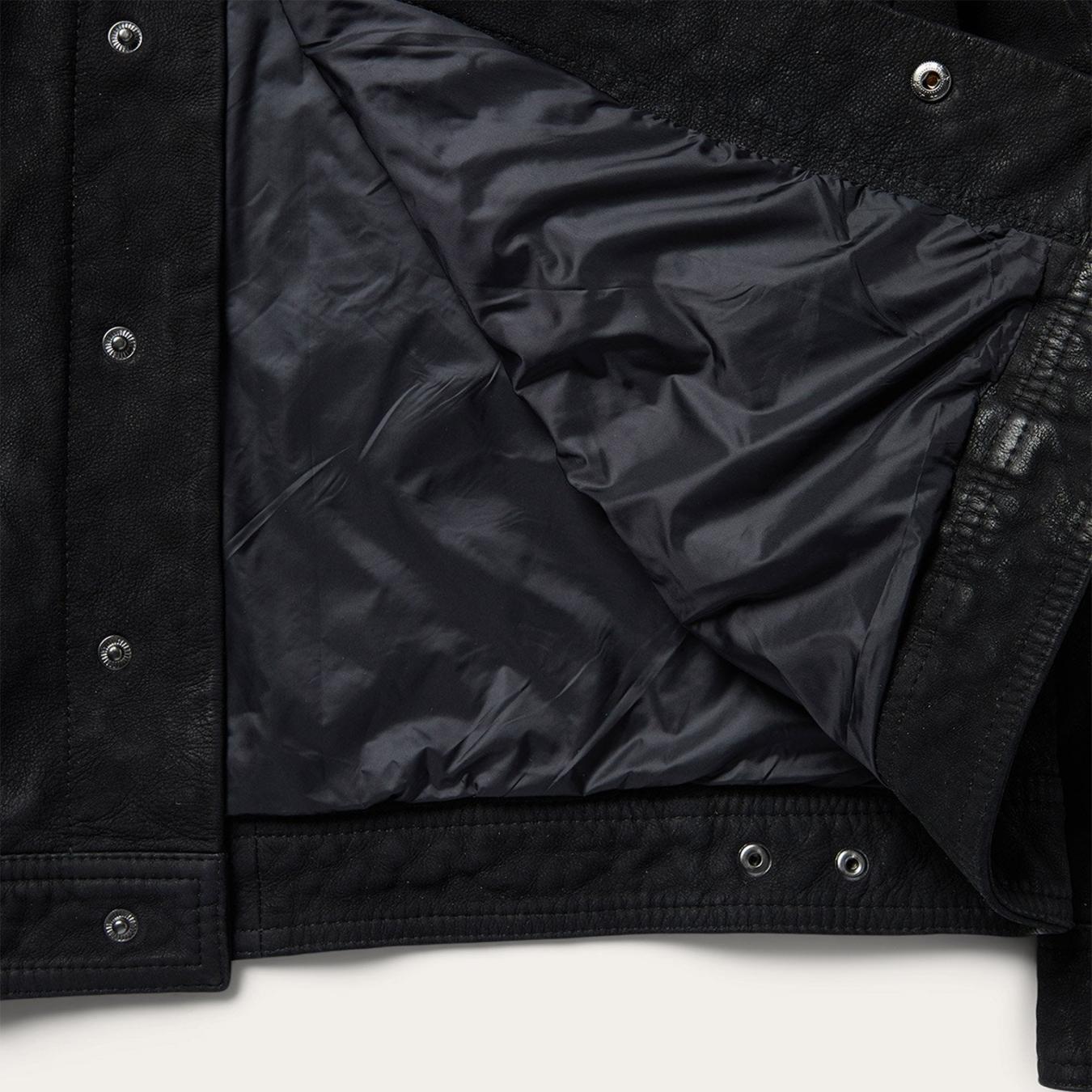 Men Jackets Stetson Leather Jean Jacket Black