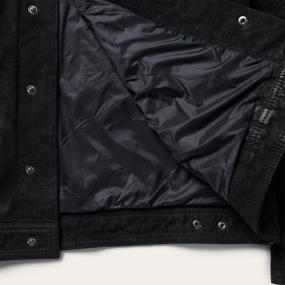 Men Jackets Stetson Leather Jean Jacket Black