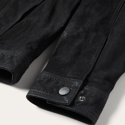 Men Jackets Stetson Leather Jean Jacket Black