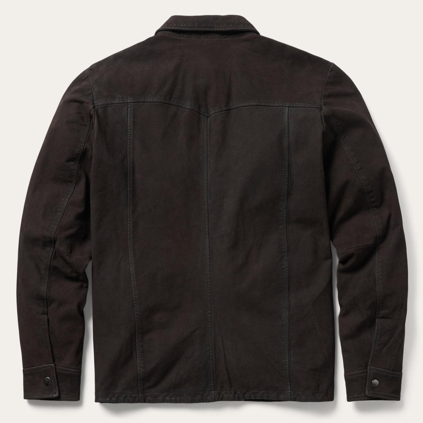 Men Jackets Stetson Leather Western Shirt Jacket Brown