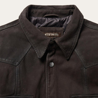 Men Jackets Stetson Leather Western Shirt Jacket Brown