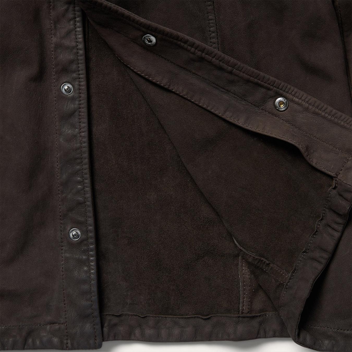 Men Jackets Stetson Leather Western Shirt Jacket Brown