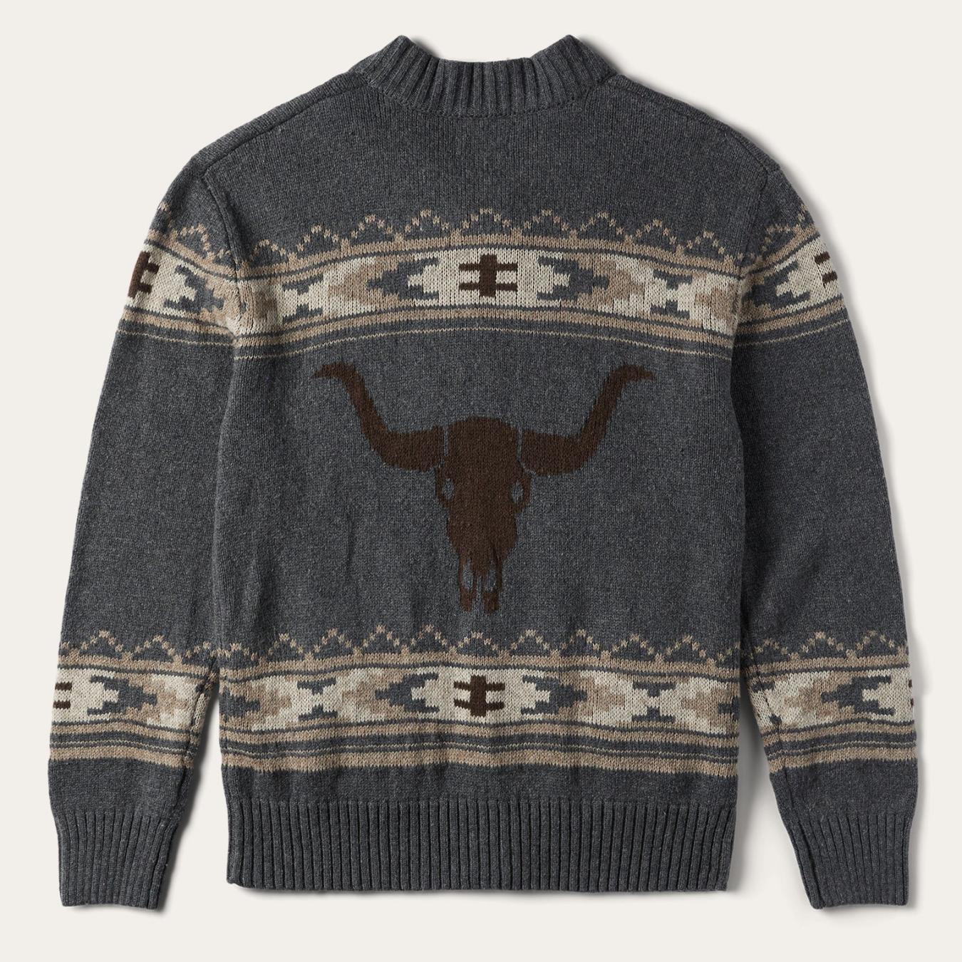 Men Jackets Stetson Longhorn Cardigan Grey