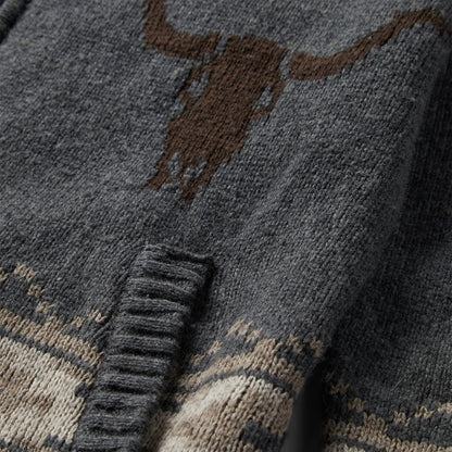 Men Jackets Stetson Longhorn Cardigan Grey