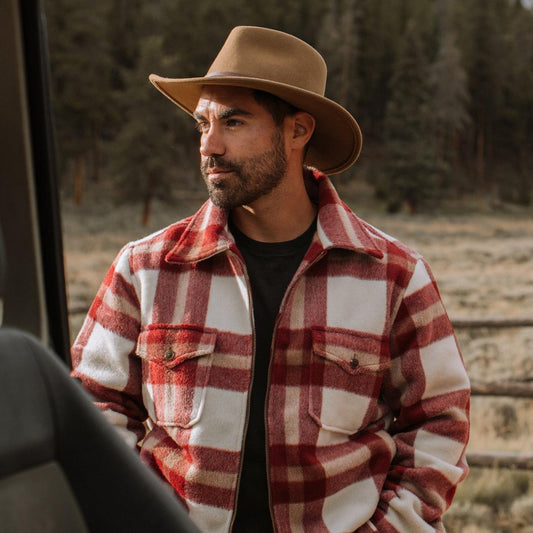 Men Jackets Stetson Plaid Lined Jac-Shirt Red