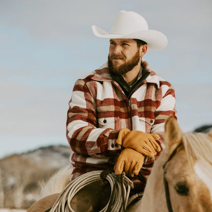 Men Jackets Stetson Plaid Lined Jac-Shirt Red