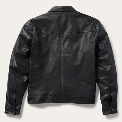 Men Jackets Stetson Snap Front Leather Jacket Brown
