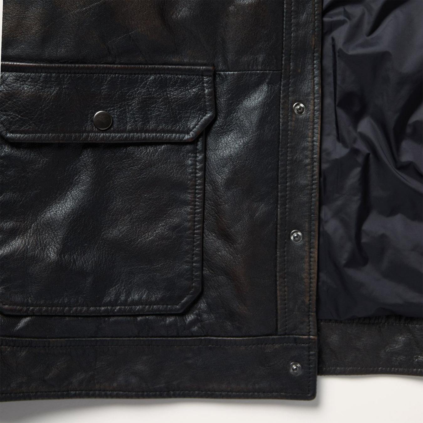 Men Jackets Stetson Snap Front Leather Jacket Brown