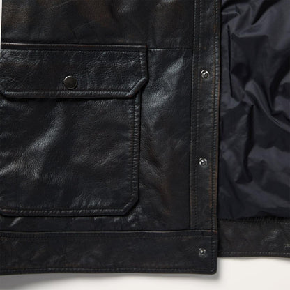 Men Jackets Stetson Snap Front Leather Jacket Brown