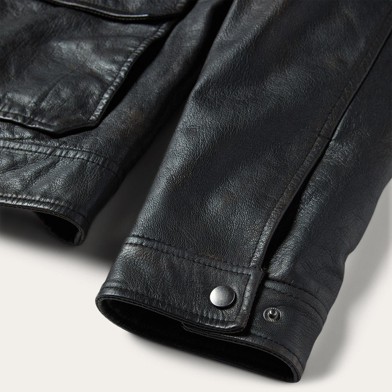 Men Jackets Stetson Snap Front Leather Jacket Brown