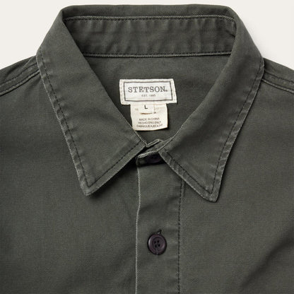 Men Jackets Stetson Stretch Canvas Jac-Shirt Green