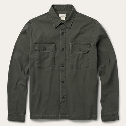 Men Jackets Stetson Stretch Canvas Jac-Shirt Green