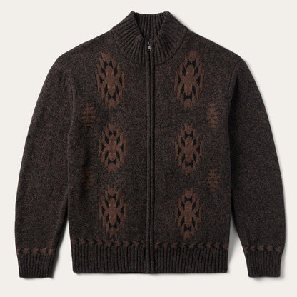 Men Jackets Stetson Vertical Aztec Cardigan Brown