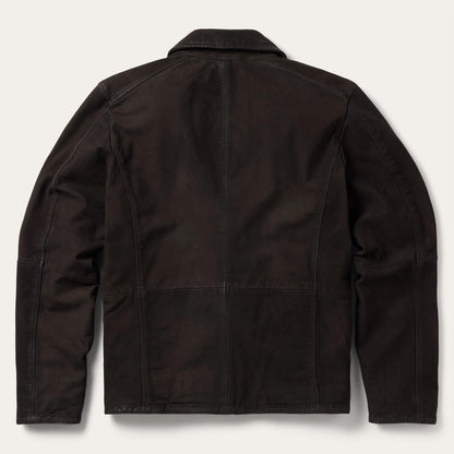 Men Jackets Stetson Zip Front Suede Leather Jacket Brown