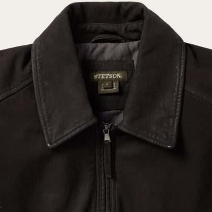 Men Jackets Stetson Zip Front Suede Leather Jacket Brown
