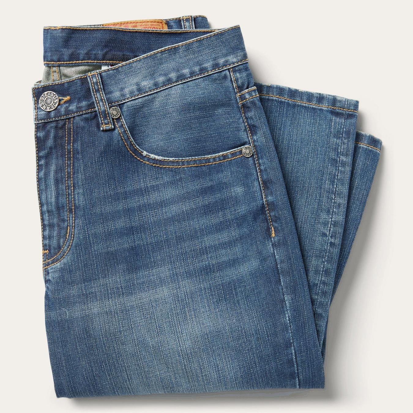 Men Modern Cut Stetson 1312 Modern Fit Jeans Blue