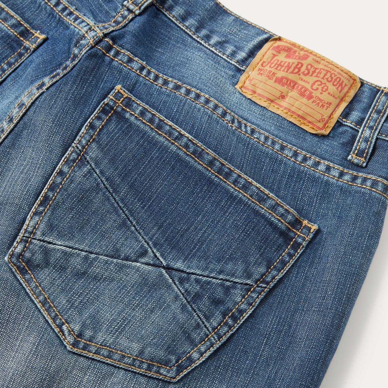 Men Modern Cut Stetson 1312 Modern Fit Jeans Blue