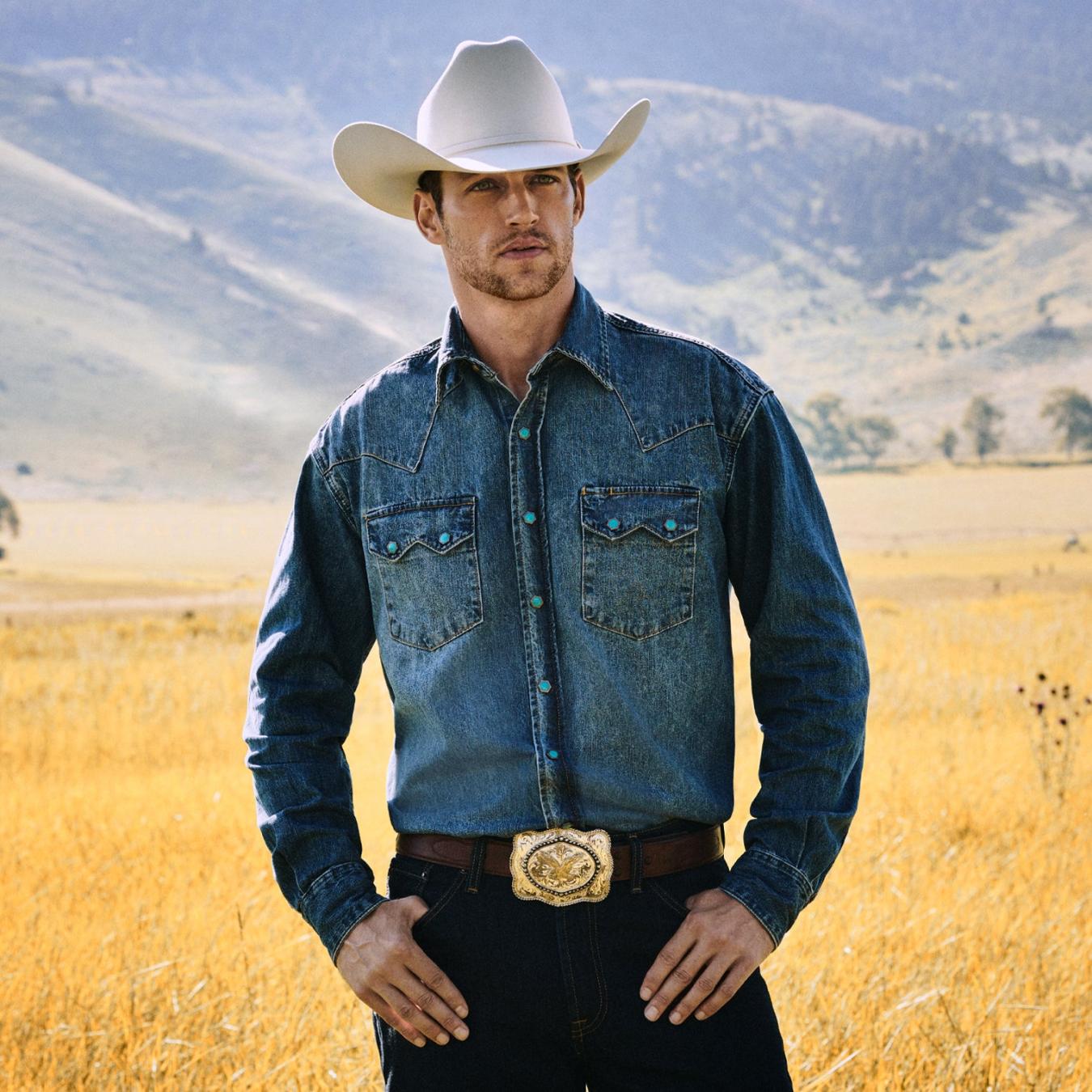 Men Modern Cut Stetson 1520 Fit Standard Straight Leg Jean Blue