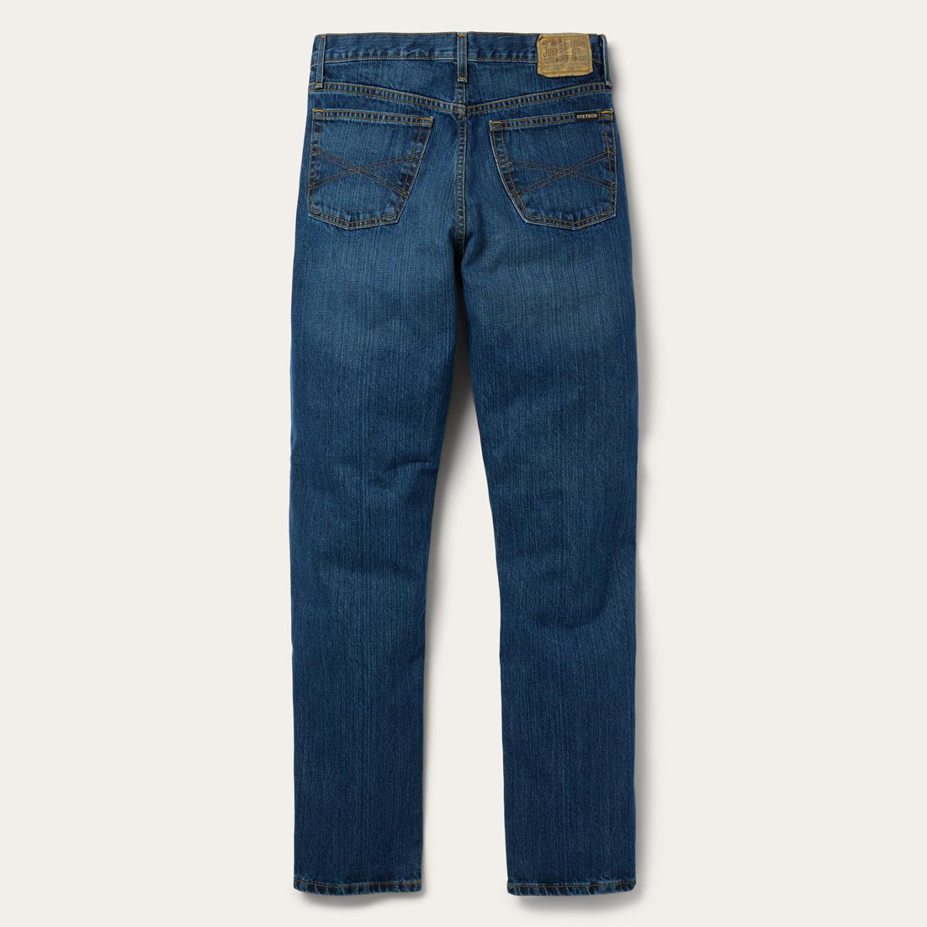Men Modern Cut Stetson 1520 Fit Standard Straight Leg Jean Blue