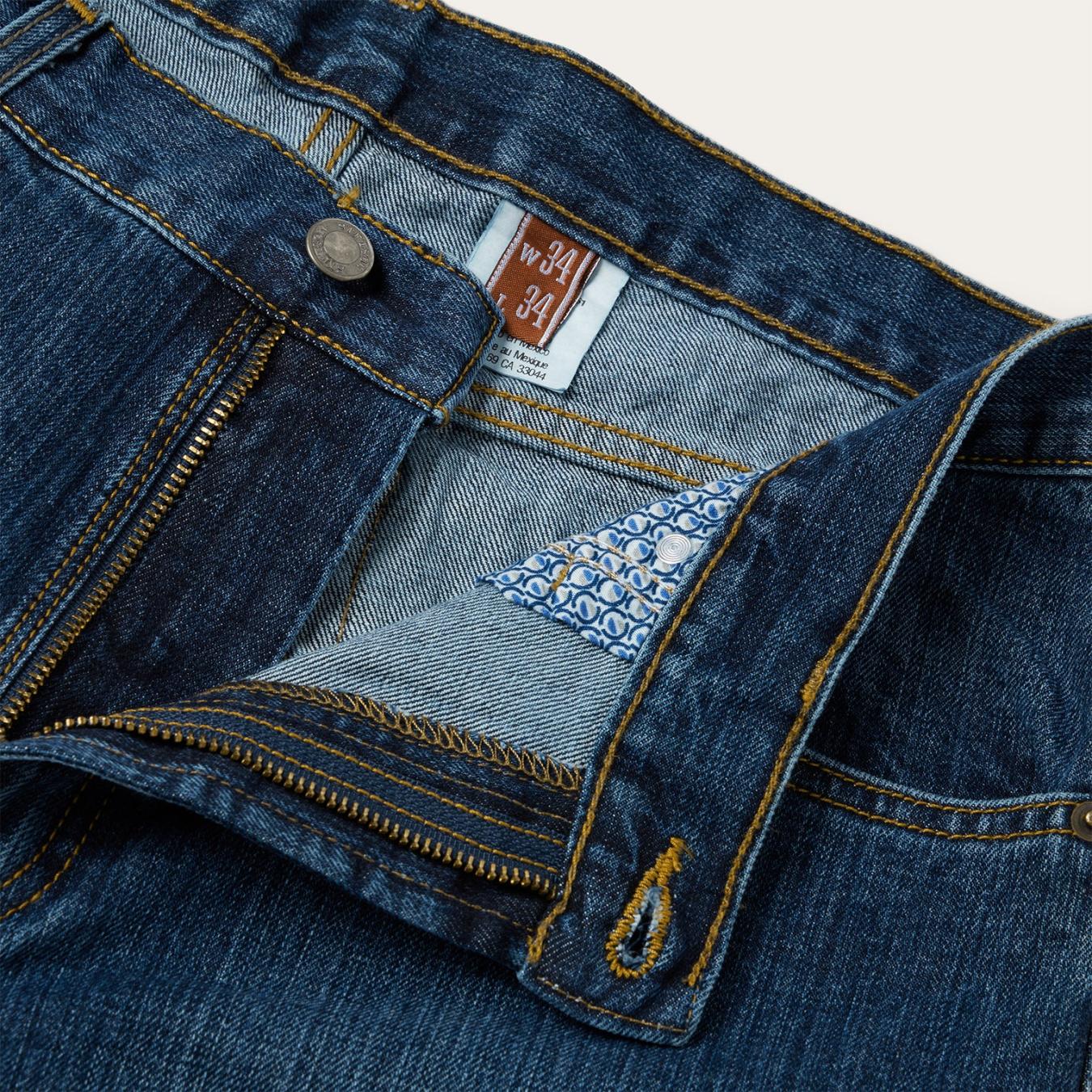 Men Modern Cut Stetson 1520 Fit Standard Straight Leg Jean Blue