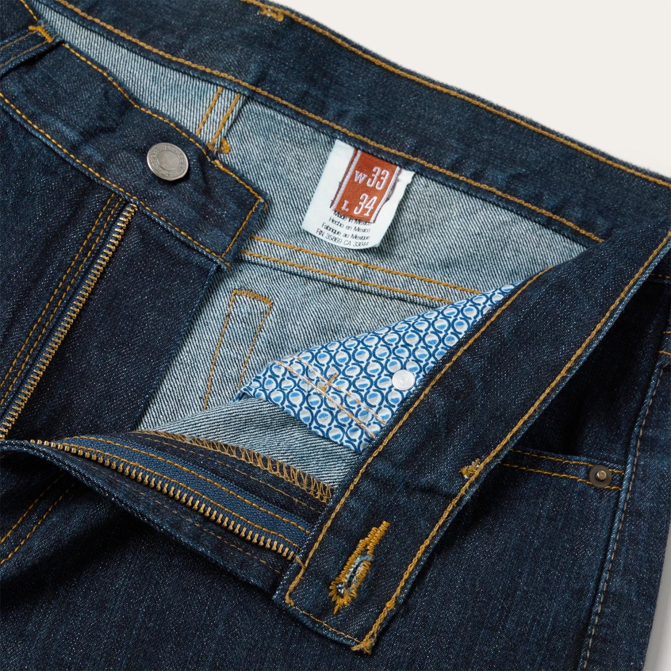 Men Modern Cut Stetson 1520 Fit Standard Straight Leg Jean Blue
