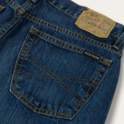 Men Modern Cut Stetson 1520 Fit Standard Straight Leg Jean Blue
