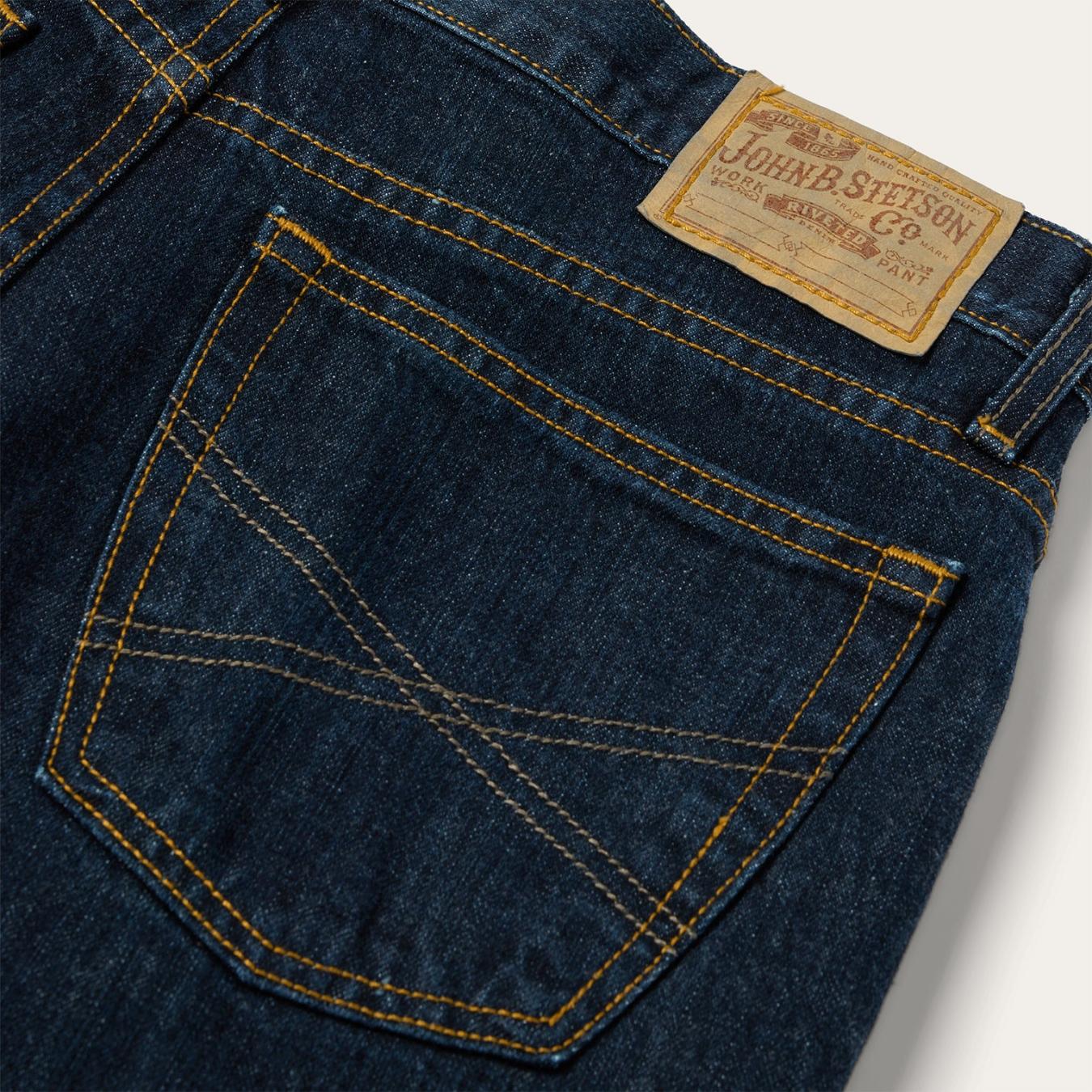 Men Modern Cut Stetson 1520 Fit Standard Straight Leg Jean Blue