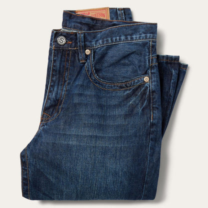 Men Modern Cut Stetson 1520 Standard Straight Leg Jean Blue
